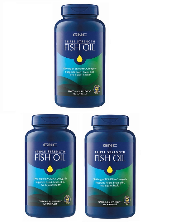 GNC Triple Strength Fish Oil 1000 120 Softgels(一組3瓶)